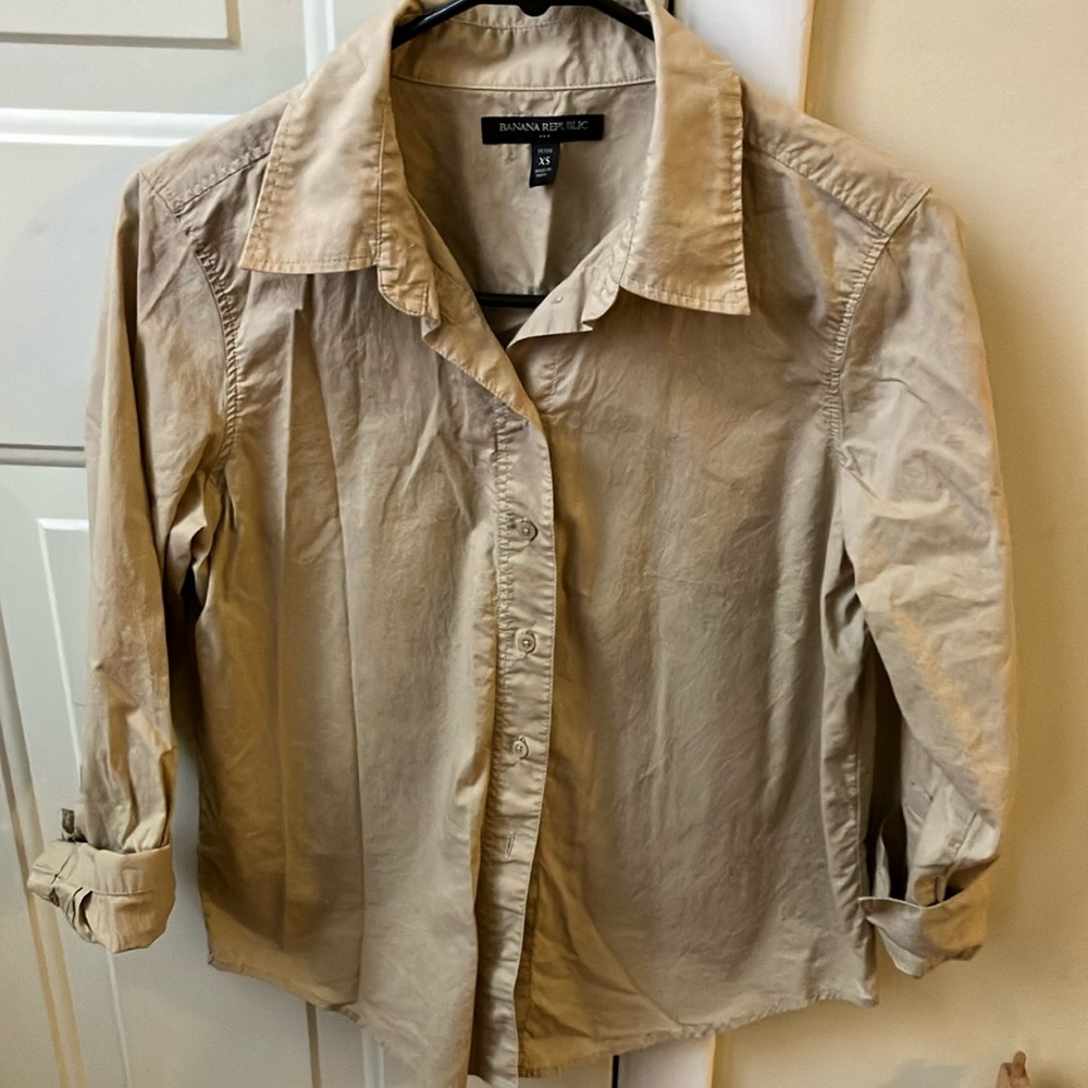 Banana Republic Tan Button-Up Shirt